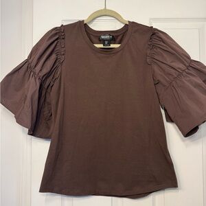 Bailey 44 Chocolate Puff Sleeve Blouse